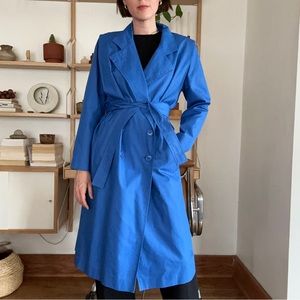 *last chance - make an offer* Vintage Nordstrom Cobalt Blue Trench Coat